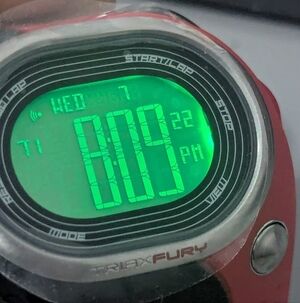 NIB Nike Triax Fury 100 WR0139 012 Black Red Digital Sport Watch Working